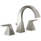 Delta Trillian Two Handle Widespread Bathroom Arc Faucet with Metal Drain & Pop Up in Lumicoat Stainless Finish - 35546-SS-PR-MPU-DST