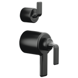Brizo Allaria TempAssure Thermostatic Valve Trim with Integrated Diverter Trim Twist Lever Handle Kit in Matte Black Finish - HL7567-BL