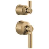 Brizo Invari Pressure Balance Valve with Integrated Diverter Trim Lever Handle Kit in Luxe Gold Finish - HL75P76-GL