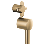 Brizo Odin Pressure Balance Integrated Trim Cross Handles in Luxe Gold Finish - HX75P75-GL