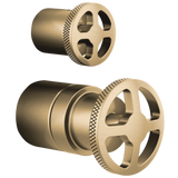 Brizo Litze Pressure Balance Valve with Integrated Diverter Trim Wheel Handle Kit in Luxe Gold Finish - HW75P32-GL