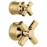 Brizo Invari Pressure Balance Valve with Integrated Diverter Trim Cross Handle Kit in Polished Gold Finish - HX75P76-PG