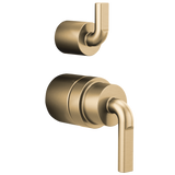 Brizo Litze Pressure Balance Valve with Integrated Diverter Trim Notch Lever Handle Kit in Luxe Gold Finish - HL75P39-GL