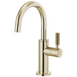 Brizo Litze Beverage Faucet with Arc Spout & Knurled Handle in Polished Nickel Finish - 61343LF-C-PN