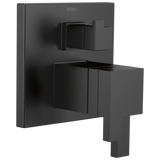 Brizo Siderna TempAssure Thermostatic Valve with Integrated 6-Function Diverter Trim in Matte Black Finish - T75680-BL