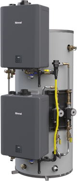 Rinnai CHS HCX Series 398,000 BTU Indoor Natural Gas Vertical Hybrid Water System with 119 Gallon ASME Certified Tanks - CHS398100HCXVAIN