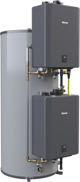Rinnai CHS HCX Series 398,000 BTU Indoor Natural Gas Vertical Hybrid Water System with 119 Gallon ASME Certified Tanks - CHS398100HCXVAIN