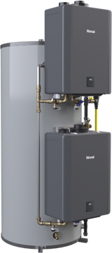 Rinnai CHS HCX Series 320,000 BTU Indoor Natural Gas Vertical Hybrid Water System with 119 Gallon Tanks - CHS320100HCXVIN