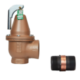 Watts 1-1/2" 740 Iron Boiler Pressure Relief Valve, 30 psi, Expanded Outlets, Discharge Line Flood Sensor Included - F383542