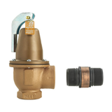 Watts 1-1/4" 740 Iron Boiler Pressure Relief Valve, 30 psi, Expanded Outlets, Discharge Line Flood Sensor Included - F383020