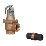 Watts 1" 174A Bronze Boiler Pressure Relief Valve, 30 psi, Discharge Line Flood Sensor Included - F274934