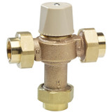 Watts 1" Lead Free Thermostatic Mixing Valve, Threaded Union End Connection, Adjustable Out 80-120 F - 0559122