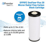 Watts 20 Micron Radial Flow Carbon Block Cartridge for OneFlow Plus System, OFPSYS - 7100639