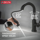 Delta Trinsic Touch2O Bar / Prep Faucet with Touchless Technology in Matte Black - 9959TL-BL-DST