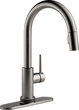 Delta Trinsic VoiceIQ Kitchen Faucet with Touch2O with Touchless Technology in Black Stainless - 9159TLV-KS-DST