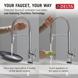 Delta Trinsic Touch2O Kitchen Faucet with Touchless Technology in Black Stainless - 9659TL-KS-DST