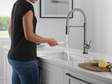 Delta Trinsic Touch2O Kitchen Faucet with Touchless Technology in Black Stainless - 9659TL-KS-DST