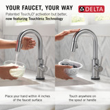Delta Trinsic Touch2O Bar / Prep Faucet with Touchless Technology in Arctic Stainless - 9959TL-AR-DST