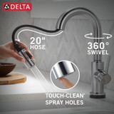 Delta Trinsic Touch2O Bar / Prep Faucet with Touchless Technology in Arctic Stainless - 9959TL-AR-DST