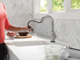 Delta Trinsic Touch2O Bar / Prep Faucet with Touchless Technology in Arctic Stainless - 9959TL-AR-DST