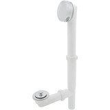 Watco Series 590 Push Pull Bath Waste Kit for Tubs up to 16" - PVC Plastic Waste, Overflow, and Stopper in Brushed Nickel - 590-PP-PVC-BN
