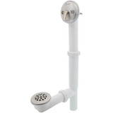 Watco Series 500 Quick Adjust Trip Lever Bath Waste Kit for Tubs up to 16" - PVC Plastic Waste, Overflow, and Metal Strainer Grid in Oil Rubbed Bronze - 500-TQ-PVC-BZ