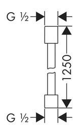 AXOR 28282000 Starck Techniflex Hose with Cylindrical Nut, 49" in Chrome