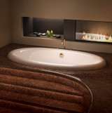 Bain Ultra Meridian 7240 Oval Drop In 2-Person 59 Gallon Soaker Bathtub with Flat Deck in Biscuit - BMEUOUN0N-02