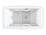 67 Gallon 59 Jet Thermomassuer Bathtub with 1-1/2" Standard Deck Raised Seat Heated Backrest Heated Headrest 2 Armrests and 2 Grab Bars in White - BESPRF00T-01