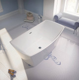 Bain Ultra Evanescence 6634 Rectangular Freestanding 2-Person 55 Gallon Soaker Bathtub with 1-1/2" Standard Deck in White - BEVKRF00N-01