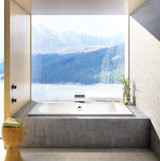 Bain Ultra Meridian 6636 Rectangular Alcove Or Drop In 2-Person 47 Gallon 42 Jet Thermomassuer Bathtub with 1-1/2" Standard Deck Heated Backrest and Heated Headrest in White - BMELRI00T-01