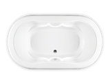 Bain Ultra Elegancia C11 Contour 6642 Oval Drop In 2-Person 53 Gallon Soaker Bathtub with 3" Deck 4 Armrests and 2 Grab Bars in Biscuit - BELNODB0N-02