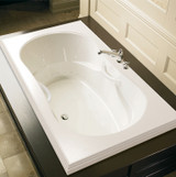 Bain Ultra Elegancia C10 Contour 6636 Rectangular Drop In 46 Gallon 36 Jet Thermomassuer Bathtub with 2-1/2" Deck Heated Backrest Headrest 4 Armrests and 2 Grab Bars in White - BELLRDA0T-01
