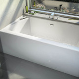Bain Ultra Citti 6032 Rectangular Alcove 1-Person 50 Gallon Soaker Bathtub with Citti Insert + 1-1/2" Standard Deck and Left Waste in Biscuit - BCIDRAJLN-02