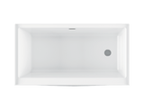 Bain Ultra Citti Trio 6032 Rectangular Alcove 1-Person 53 Gallon 44 Jet Thermomassuer Bathtub with 1-1/2" Standard Deck and Left Waste in Biscuit - BCTDRA0LT-02