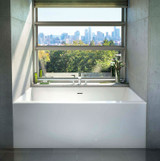 Bain Ultra Citti 6032 Rectangular Alcove 1-Person 53 Gallon Soaker Bathtub with 1-1/2" Standard Deck and Left Waste in Biscuit - BC3DRA0LN-02