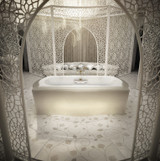 Bain Ultra Elegancia C10 Contour 7242 Rectangular Drop In 60 Gallon 40 Jet Thermomassuer Bathtub with 2-1/2" Deck Heated Backrest Headrest 4 Armrests and 2 Grab Bars in Biscuit - BELVRDA0T-02