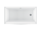 Bain Ultra Citti Trio 6032 Rectangular Alcove 1-Person 53 Gallon 44 Jet Thermomassuer Bathtub with 1-1/2" Standard Deck and Left Waste in Biscuit - BC2DRA0LT-02