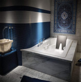 Bain Ultra Inua 6036 Rectangular Drop In 1-Person 54 Gallon Soaker Bathtub with 1-1/2" Standard Deck Raised Seat 2 Armrests and 2 Grab Bars in Biscuit - BINFRD00N-02