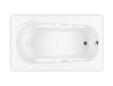 Bain Ultra Amma 6036 Rectangular Alcove Or Drop In 1-Person 50 Gallon 45 Jet Thermomassuer Bathtub with 1-1/2" Standard Deck Raised Seat Heated Backrest Heated Headrest 2 Armrests and 2 Grab Bars in Biscuit - BAMFRB00T-02