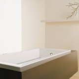Bain Ultra Origami 6636 Rectangular Alcove Or Drop In 1-Person 62 Gallon 40 Jet Thermomassuer Bathtub with 1-1/2" Standard Deck Heated Backrest and Heated Headrest in White - BOOLRI00T-01