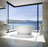 Bain Ultra Celestia 6635 Oval Freestanding 1-Person 74 Gallon Soaker Bathtub with 1-1/2" Standard Deck in White - BCEHOF00F-01