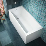 Bain Ultra Nokori 6331 Rectangular Freestanding 1-Person 45 Gallon Soaker Bathtub with 1-1/2" Standard Deck in White - BNOLRF00N-01