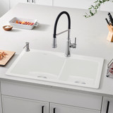 Blanco 440216 Diamond .75 Bowl Silgranit II: White Drop In Kitchen Sink