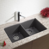 Blanco 441470 Diamond Equal Double Bowl Silgranit II: Cinder Undermount