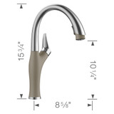 Blanco 442035 Artona Faucet with Pull-Down Spray 1.5gpm - Truffle/Stainless Dual Finish