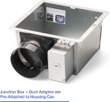 Panasonic EcoVent Fan Contractor Pack; Universal Housing Can With Pre-attached Junction Box & Duct Adapter. - FV-07VBA1A