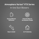 Panasonic Atmosphere Vortex Corded Centrifugal In-line Fan, 723 CFM at 0.2 s.p. - VTX1000