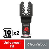 Diablo DOU125JBW10 1-1/4 in. Universal Fit Bi-Metal Oscillating Blade for Clean Wood - 2 Pack