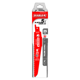 Diablo DS0608BFD25 6 in. Bi-Metal Recip Blade for Thick Metal/Demolition (3/16 in. to 9/16 in.) - 2 Packs of 25 (50 Total)